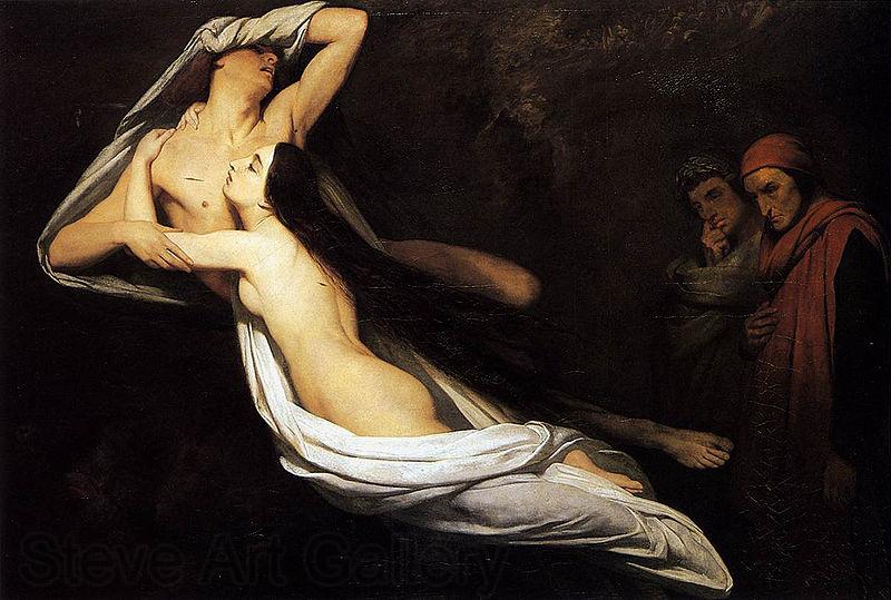 Ary Scheffer The Ghosts of Paolo and Francesca Appear to Dante and Virgil